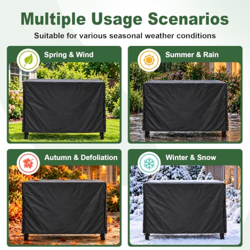 4Ft Firewood Rack Cover,Heavy Duty Waterproof 600D Oxford - Image 8