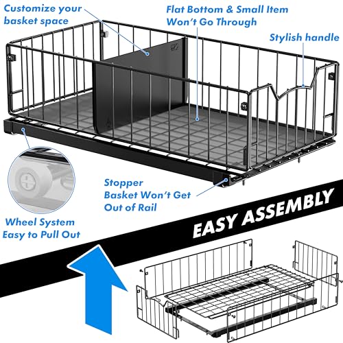 Simple Houseware Pull-Out Cabinet Sliding Basket, 17.2Dx9.7Wx5H - Image 7