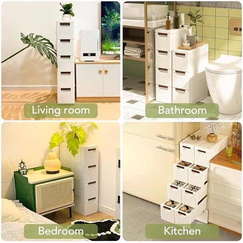 Narrow Bathroom Storage Cabinet with 5 Drawers, 7.5- | All Products - Image 7