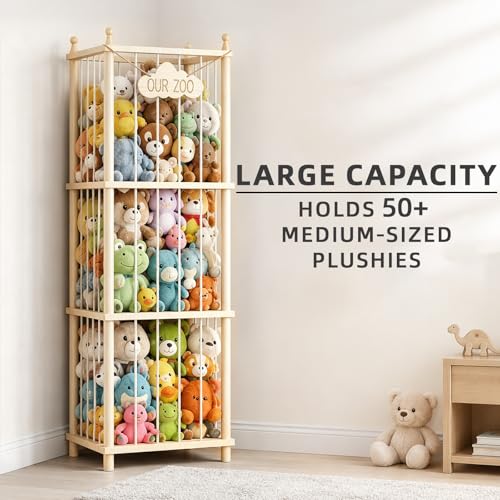 Stuffed Animal Storage, 54" Toy Organizer Tower, Anti-Tip Design - Image 5