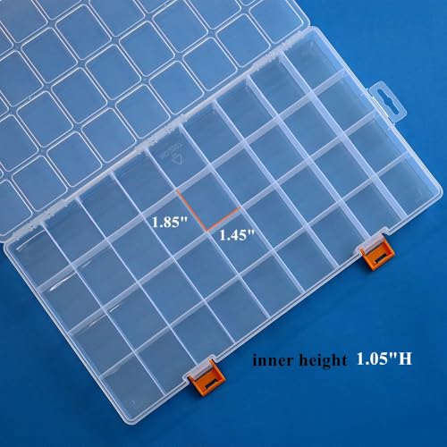 3 Pack 36 Grids Clear Plastic Storage Box with Dividers - Image 4