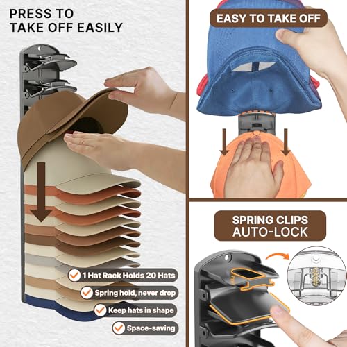 Spring Clip Hat Organizer Hold Storage 40 Caps | Home Organization - Image 5