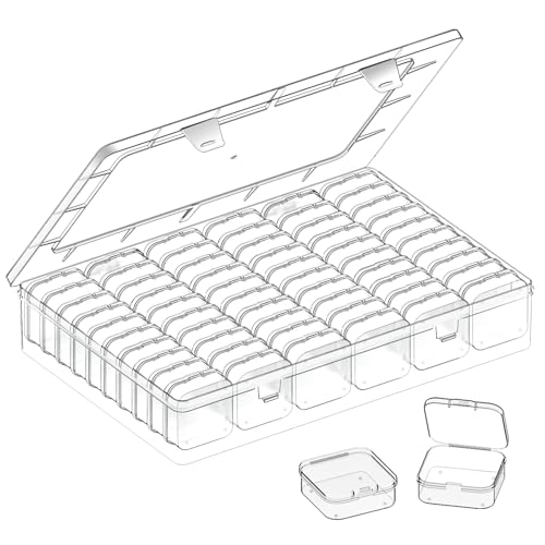 Bead Organizer Box, 61pcs Clear Plastic Storage Containers Set - Image 2