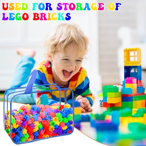 8 Packs 8 Colors Toy Storage Bags, Reusable Clear PVC - Image 7