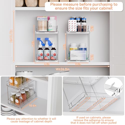 Yieach 2 Pack 2 Tier Vertical Spice Rack Pull Out,10 | All Products - Image 4