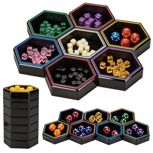 Magnetic Hex Board Game Trays, Modular Stackable Token Dice Trays - Image 2