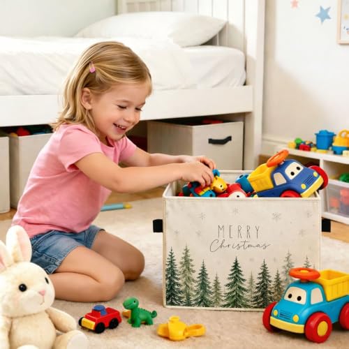 Merry Christmas Forest Storage Bin, Fabric Organizer - Image 7