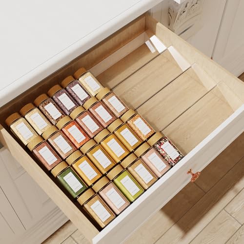 Jadehom Spice Drawer Organizer, 4 Tier Clear Acrylic - Image 2