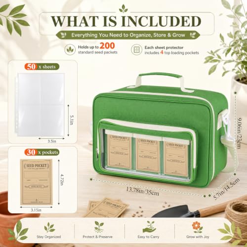 Seed Storage Organizer Binder with 50 Sheet Protectors - Image 3