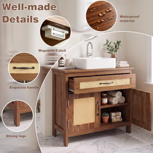 24 Inch Pedestal Sink Storage Cabinet, Bathroom Vanity Sink - Image 5