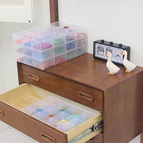 2 Pack Fixed 12 Grids Clear Plastic Organizer Sorting Tray - Image 8