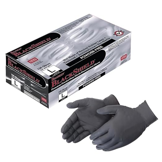 BioSkin Nitrile Exam Grade Disposable Gloves, 6 Mil - 2X-Large | Powder-Free, Chemical + Puncture Resistant, Textured | for Medical, Industrial, Janitorial, Food Service (Box of 100)