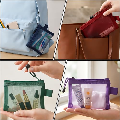 6Pcs Mini Zipper Mesh Bags, Small Travel Storage Pouch - Image 5