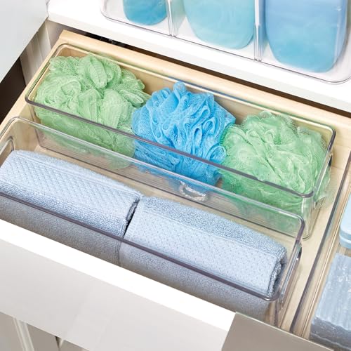 iDesign Stackable Fridge Bin with Handles, Set of 2, Clear - Image 7