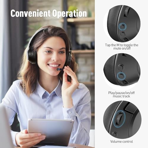 H300 Wireless Headphones with Microphone,Over Ear Bluetooth - Image 7