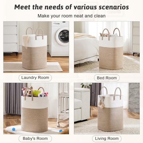 Laundry Basket,Woven Cotton Rope Laundry Hamper,Vers | All Products - Image 6