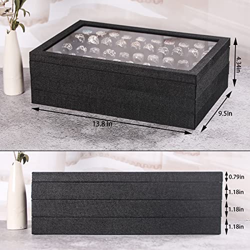 Julysky 4 Pcs/set Stackable Jewelry Organizer Trays | Jewelry Organiza - Image 4