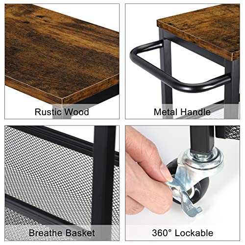 Slim Storage Cart, Metal Narrow Rolling Storage Cart for Kitchen - Image 5