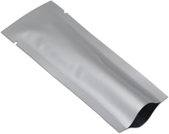 100 Pack 1.57x4.33 inch (Inside Size 1.18x3.94 inch) Heat Seal Sample Pouch Thickened Mylar Foil Bag for Toiletries Travel Packets Single Serving Coffee Powder Condiments Food Storage Containers