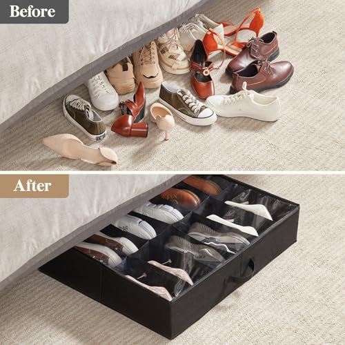 Lifewit Under Bed Shoe Storage Organizer 2 Pack(12 Shoes Cells) - Image 7