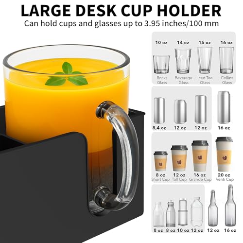 Anti-Spill Large Desk Cup Holder Clamp, Pencil Holder & - Image 3