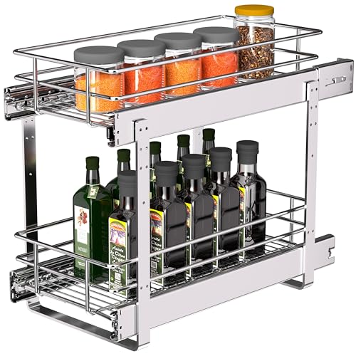 JOWBOOW 2-Tier Narrow Cabinet Pull Out Shelves, 8" W | All Products - Image 2