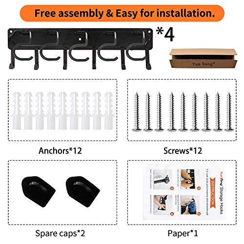 YueTong Garden Tool Organizer Wall Mount, 4 Pack 17-Inch - Image 7