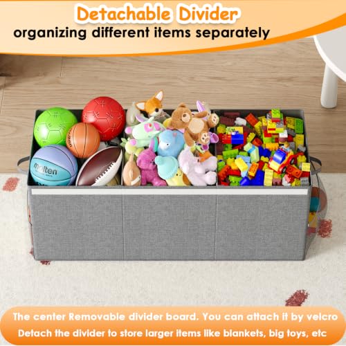 150L Extra Large Toy Storage Box with Lid, Foldable Toy - Image 4
