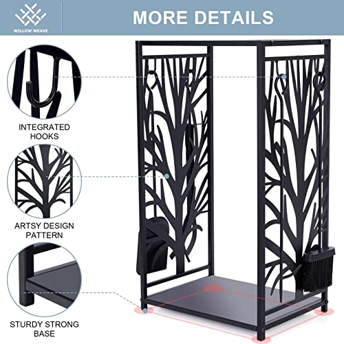 Firewood Rack Indoor with Tools, Fire Log Holder for Fireplace - Image 7