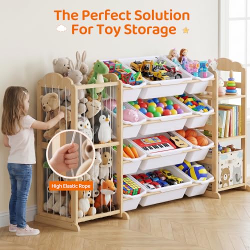 LAMU 3-in-1 Toy Storage Organizer with Bookshelf, Stuffed - Image 5