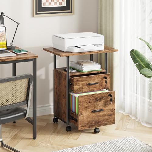 GYIIYUO 2 Wood Drawer Lockable File Cabinet with 22'' - Image 5