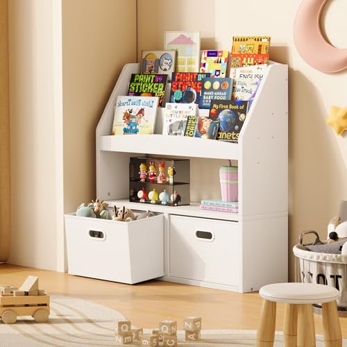 Homeiju Kids Bookshelf & Toy Storage Organizer with 2 - Image 5