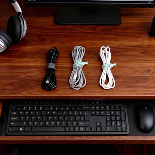 28 Pcs Silicone Cable Ties Reusable, Cable Cord Organizer Straps - Image 8
