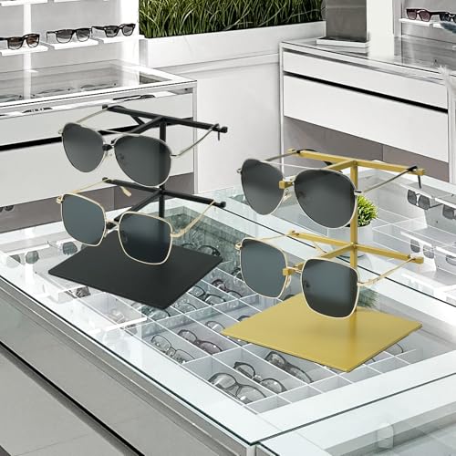 2-Tier Gold Sunglass Display Stand,Sunglass Organizer (1-Pack) - Image 3