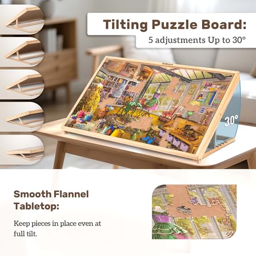 Lavievert 1000 Piece Tilting Jigsaw Puzzle Board | Home Organization - Image 5