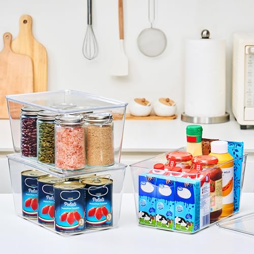 Large Clear Storage Bins with Lids, Stackable Containers, 4 Pack - Image 3
