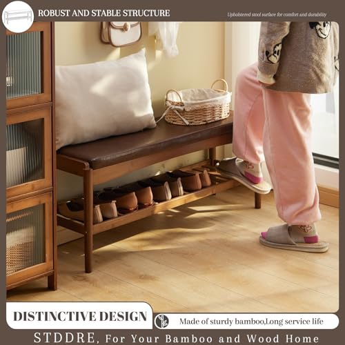 Shoe Rack Bench Entryway Bamboo Shoe Storage Bench | Home Organization - Image 4