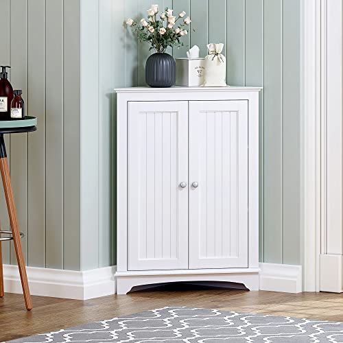 Spirich Corner Bathroom Cabinet with Doors and Adjustable Shelf - Image 2