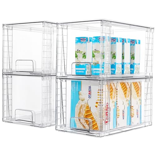 Vtopmart 4 Pack Stackable Clear Pantry Storage Drawers, Large - Image 2