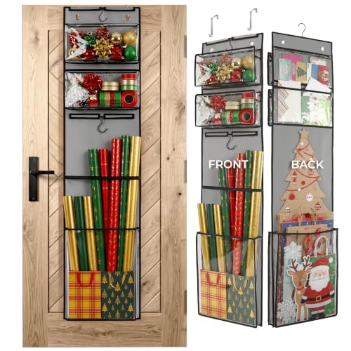 Hanging Wrapping Paper Organizer 63", Over-the-Door Gift - Image 2