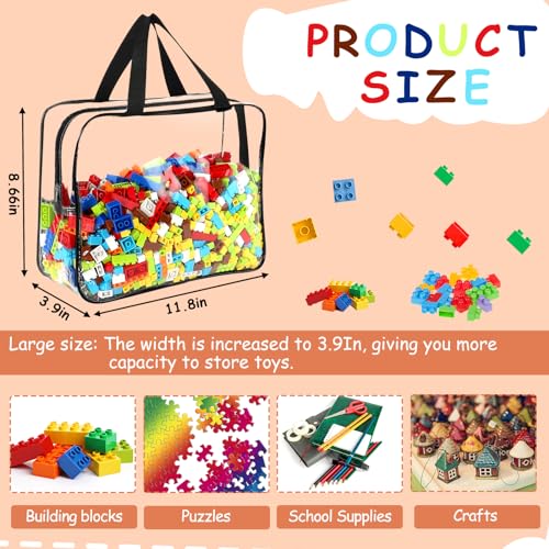 6 Packs Large Toy Storage Bags with Labels Reusable Clear - Image 4