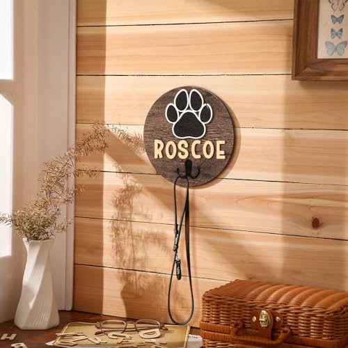 Dog Leash Holder for Wall Pet Harness Hanger with 52 Letters - Image 3