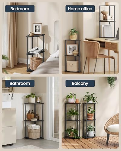 SONGMICS HOME 3-Tier Corner Shelf, Toolless Assembly - Image 6