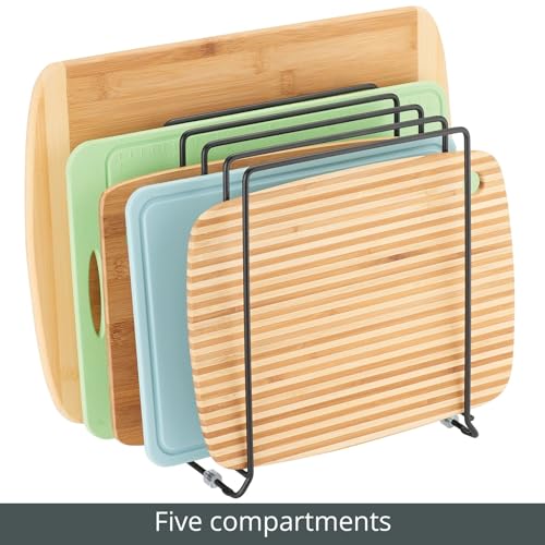 mDesign Pot Lid and Pan Rack — Metal Wire Rack for Cabinets - Image 5
