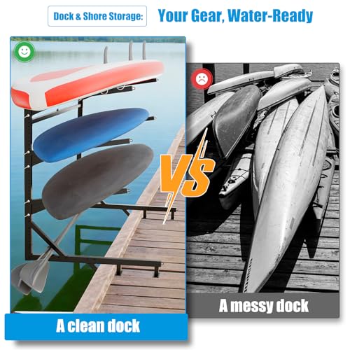 Black Adjustable Kayak Dock Storage Rack - Heavy-Duty - Image 8
