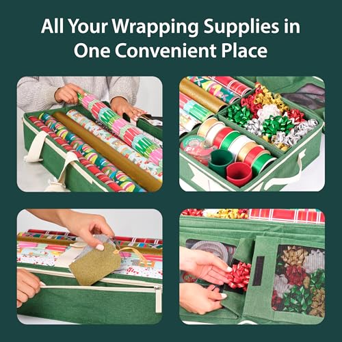 Little ELF Premium Wrapping Paper Storage Organizer, Easy - Image 3