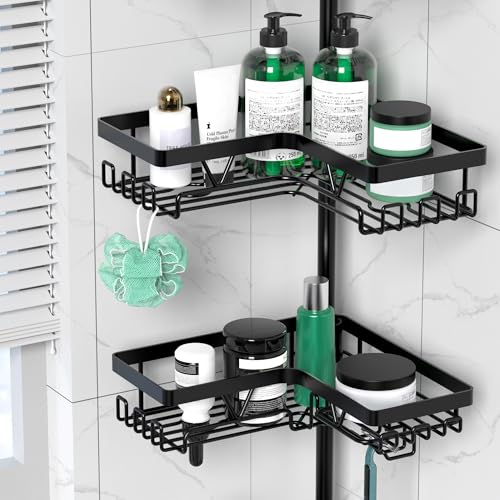 DAOYA Corner Shower Caddy Tension Pole 4 Tier Shower Caddy - Image 4