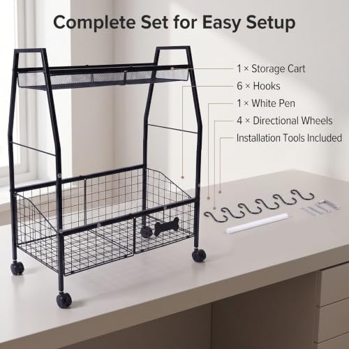 Pethiy Dog Toy Storage Rack, Metal Pet Supplies Organizer - Image 6