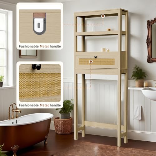 Over Toilet Storage Cabinet with Barn Door & Adjustable Shelves - Image 6