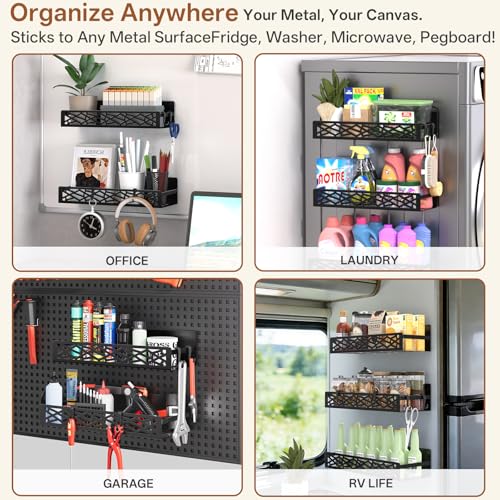 4 Pack Magnetic Spice Rack for Refrigerator, Heavy Duty - Image 7